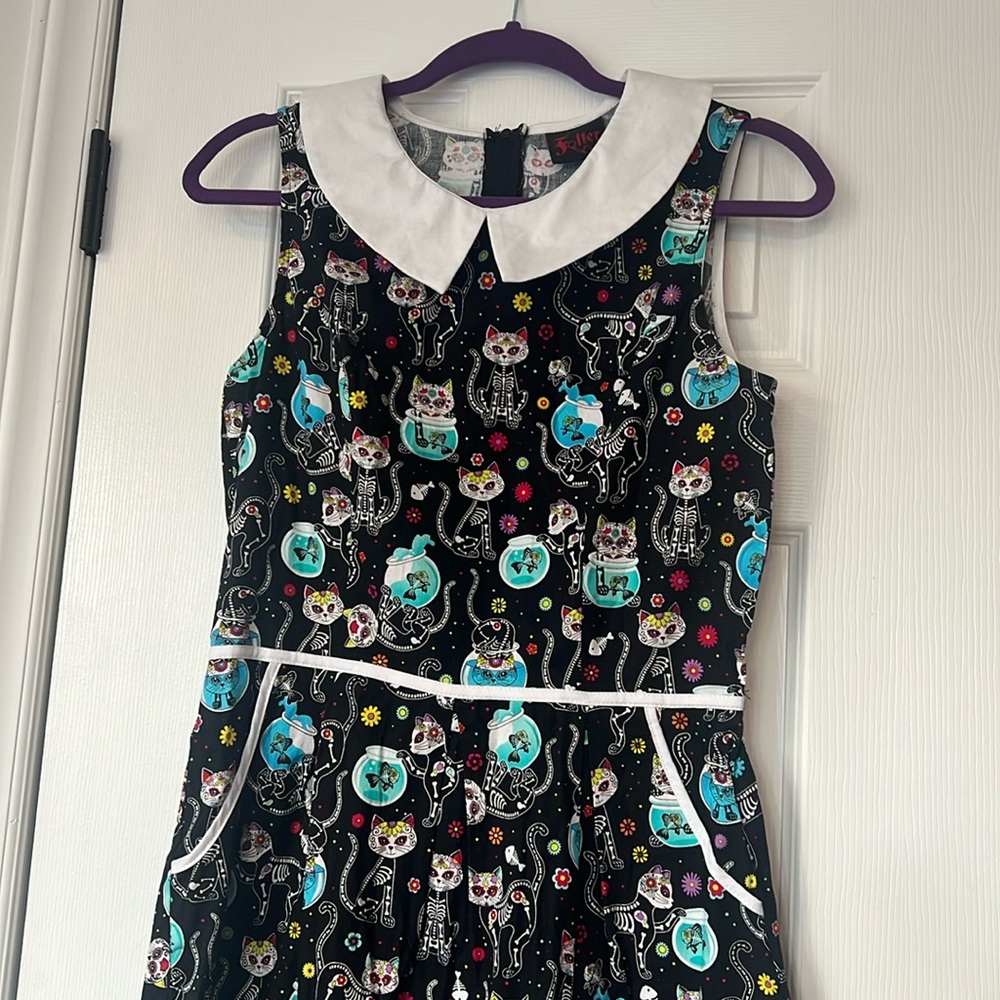 Folter Skeleton Cats Peter Pan Collar Dress